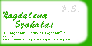 magdalena szokolai business card